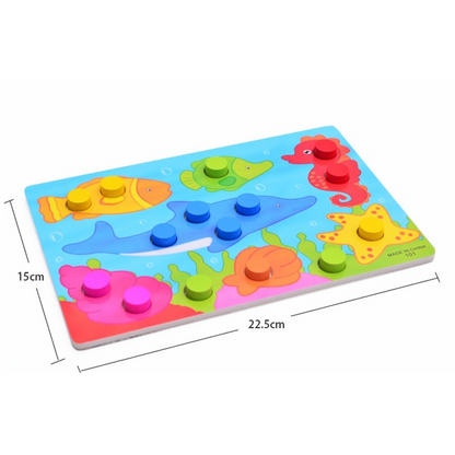 3D Wooden Cartoon Animal Puzzle Toy for Kids