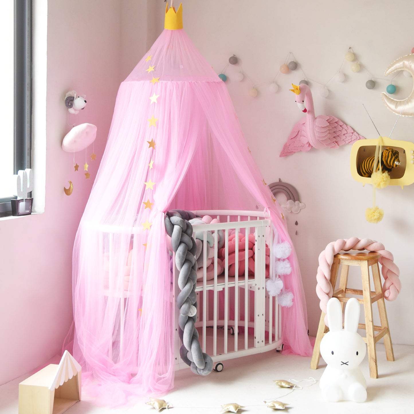 Dreamy Star Crown Baby Bed Canopy for Photo Props