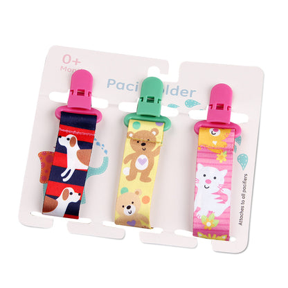 Cartoon Pattern Baby Pacifier Teether Pack of Three