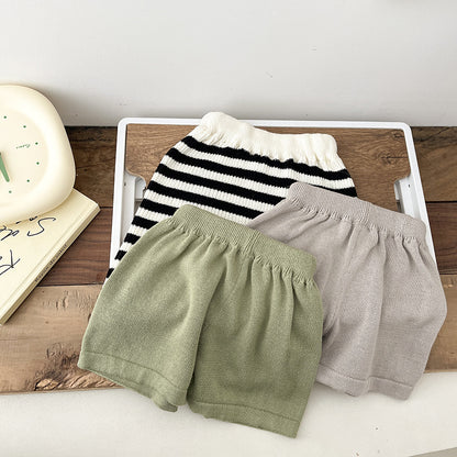 Baby Solid Color Knitted Shorts for Summer (1-3 Years)