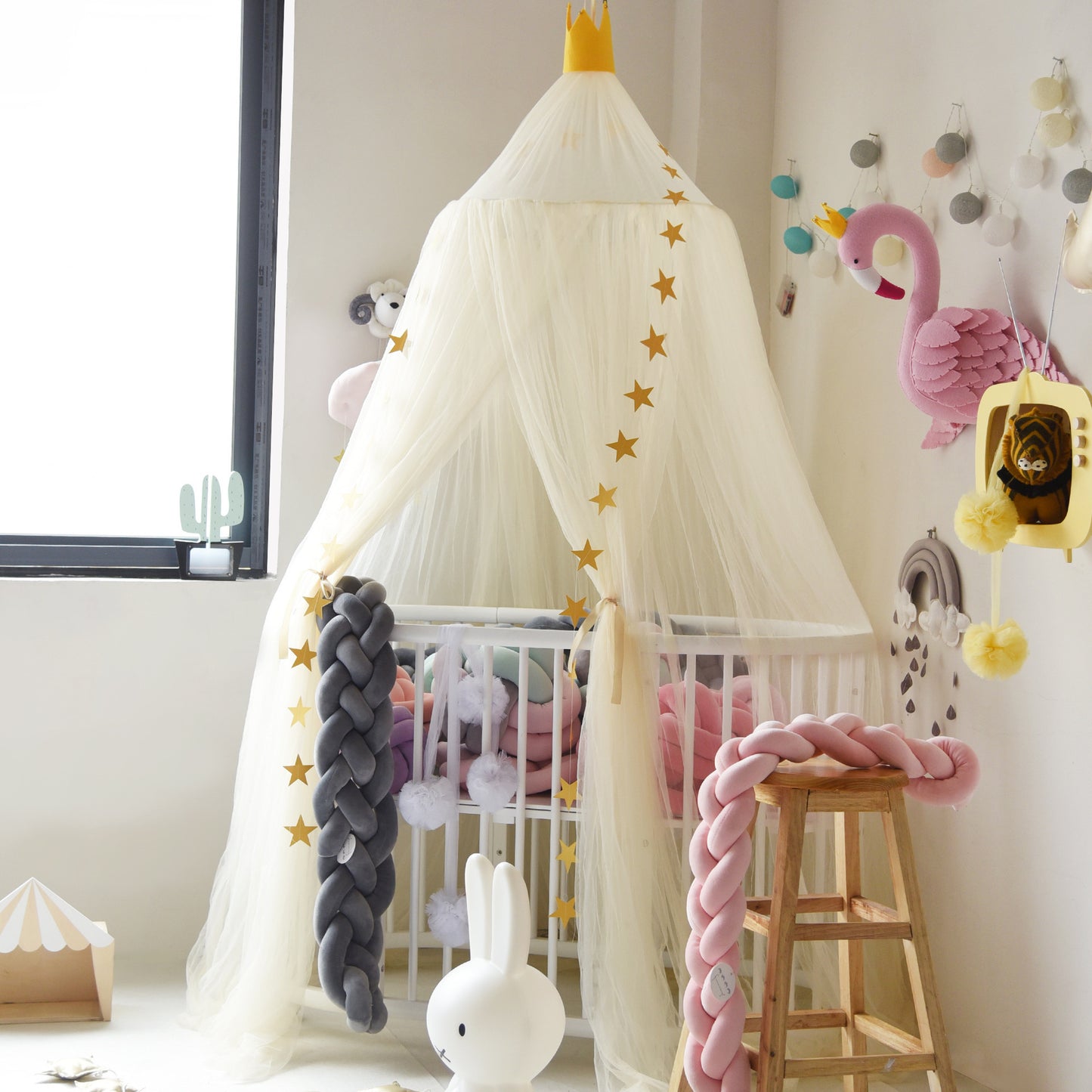 Dreamy Star Crown Baby Bed Canopy for Photo Props