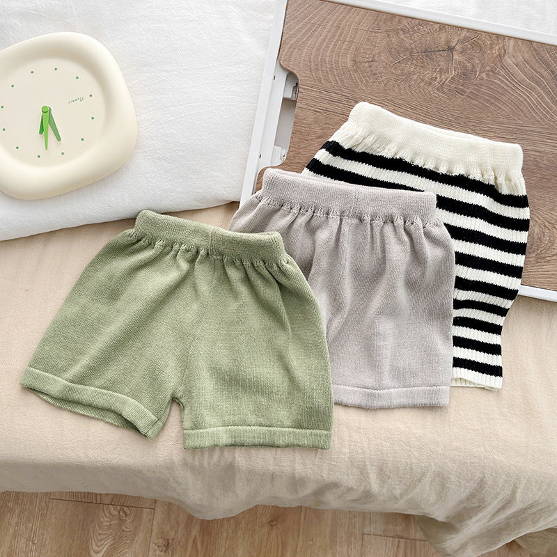 Baby Solid Color Knitted Shorts for Summer (1-3 Years)