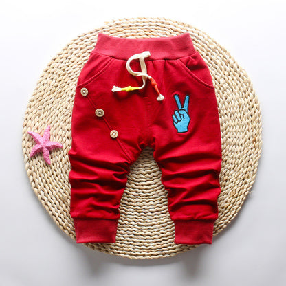 Baby Boys Cotton Sports Pants - Toddler Casual Trousers