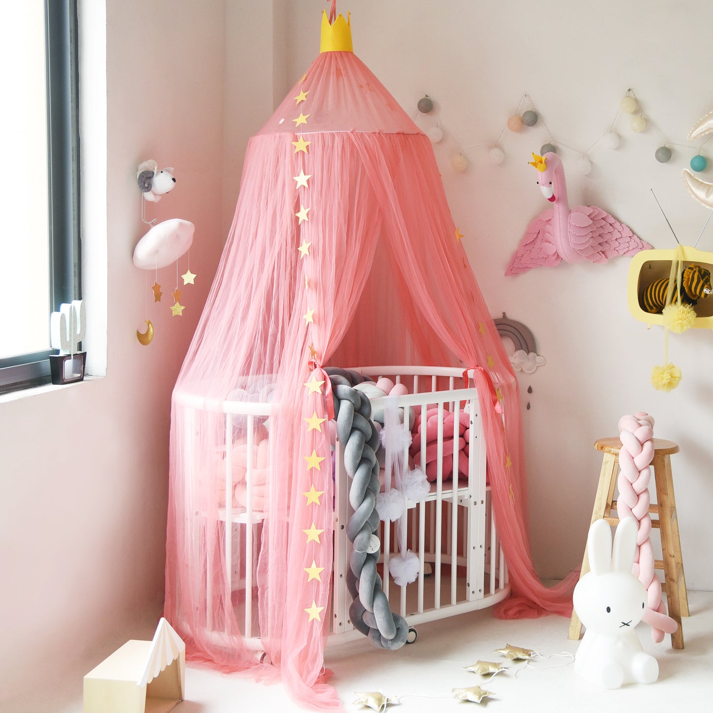 Dreamy Star Crown Baby Bed Canopy for Photo Props