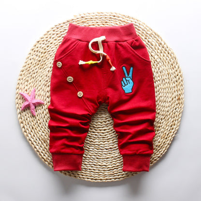 Baby Boys Cotton Sports Pants - Toddler Casual Trousers