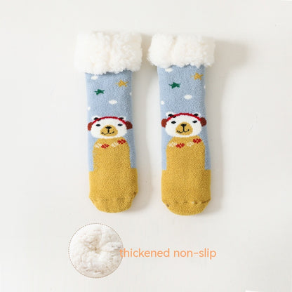 Warm Fleece-Lined Non-Slip Baby Socks in Lambswool